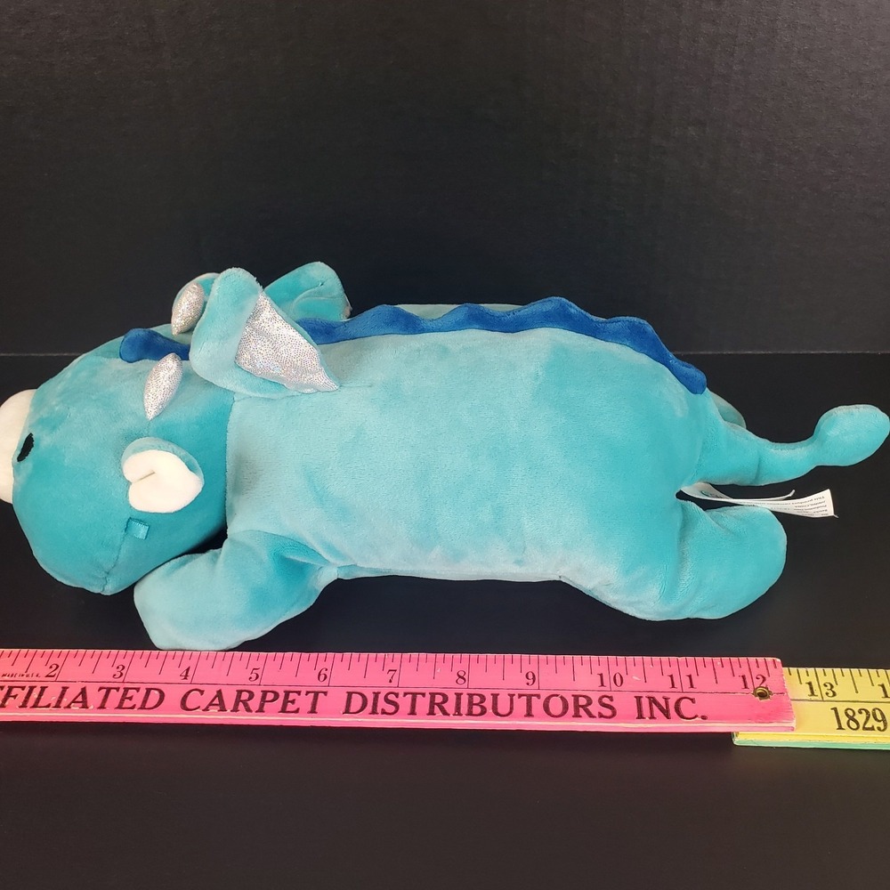 Squishmallows Laying Dragon Tatiana Plush Teal Blue Stackable Cuddle Hug Me 13" - Picture 9 of 10